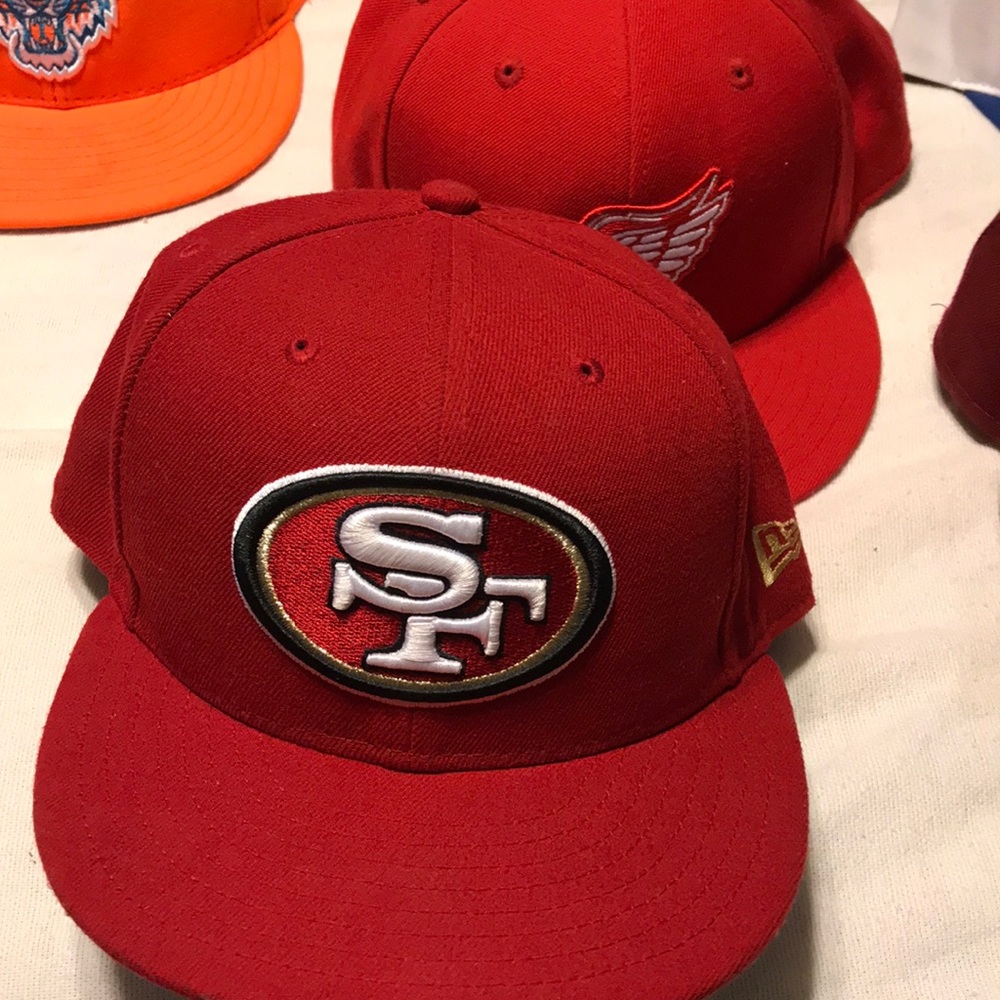 San Francisco size 7 3/8 Detroit Red wings 7 3/4